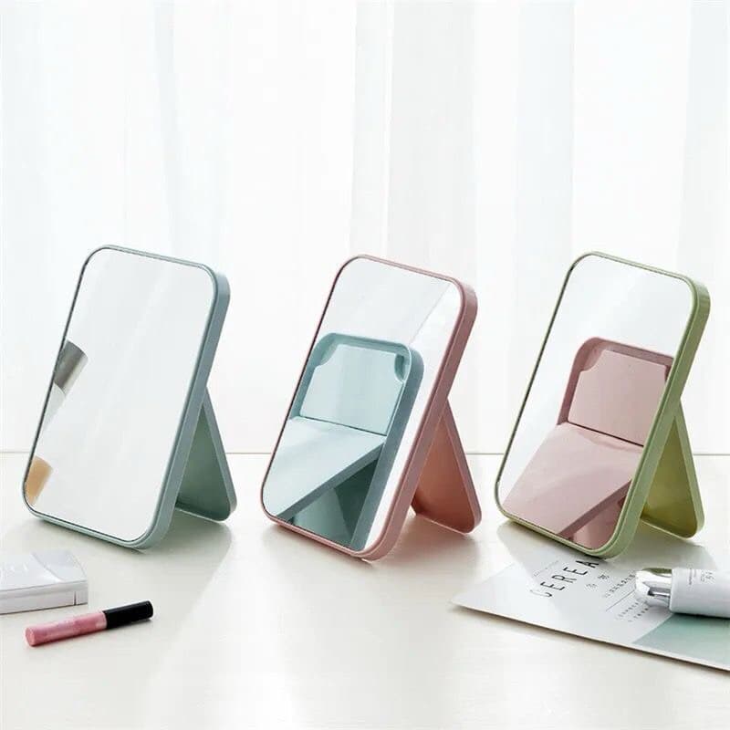 Cermin Lipat Meja 10x17cm Cermin Lipat Persegi Kaca Cermin Make Up Portable