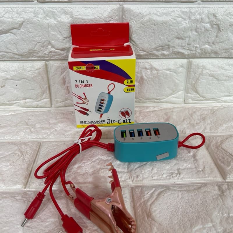 Tc Charger aki 7in1+5usb  JLT-C022 DC Charger TC AKI Galitong Universal 2.1A