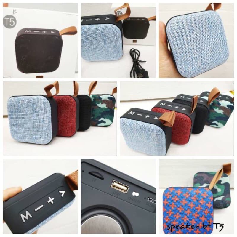 Speaker Bluetooth T5 Biasa Portable Music Box Wireless Support Memory Aux FM Radio