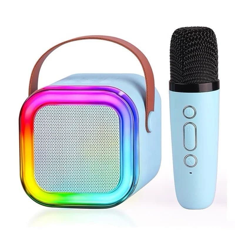 Speaker Karaoke K12 Portable + Mic Bluetooth Mini Karaoke Set Full Bass