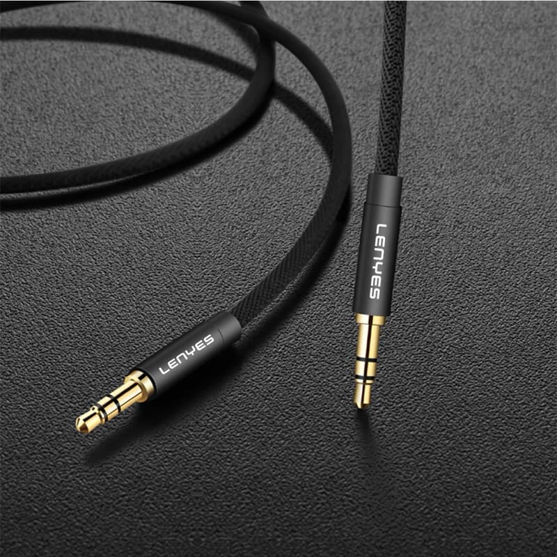 Lenyes AX94 Kabel Aux 3.5mm Jack Audio Cable Male to Male Braided Hifi Stereo 1 Meter