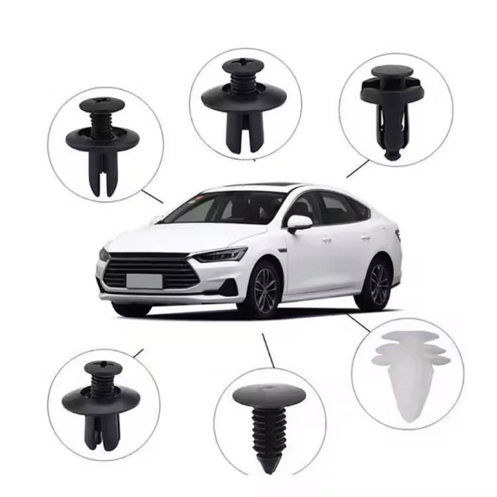 Baut Rivet Mobil Universal 1 Kotak Isi 100pcs Klip Bumper Baut Body Plastik Set Serbaguna