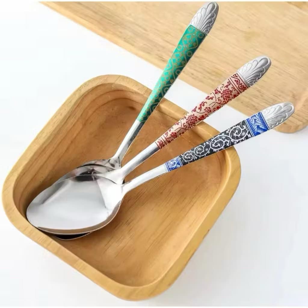 Sendok Makan Motif Batik Stainless 1 Lusin Sendok Garpu Makan Batik Isi 12pcs Set Alat Makan