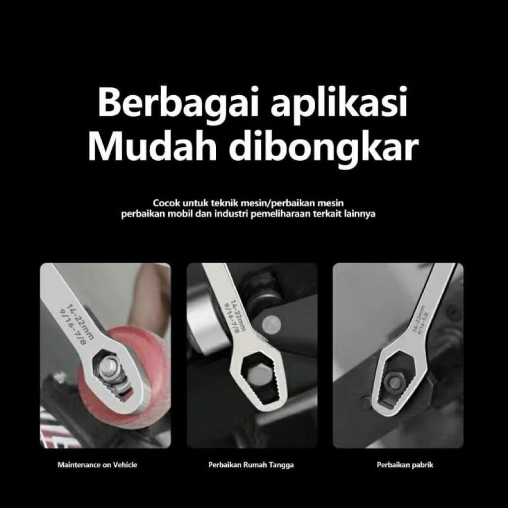 Kunci Ring Pas Mini Pendek Multifungsi 8 - 22 MM DOUBLE HEAD UNIVERSAL Wrench