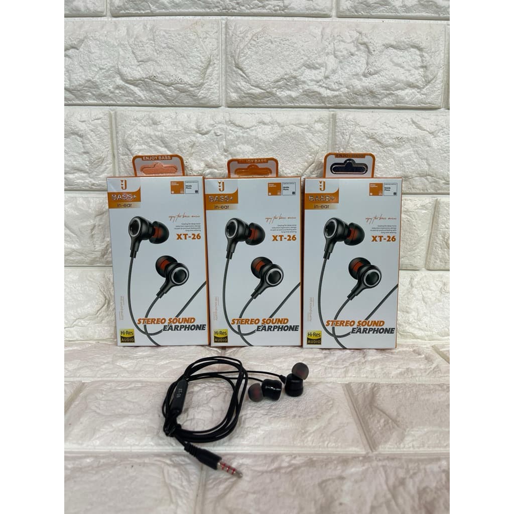 Handsfree Headset Bass XT-26 Super Stereo Earphone Universal 3.5MM