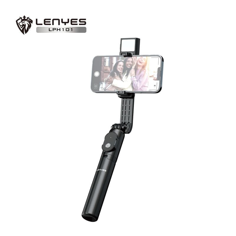 Tongsis LENYES LPH101 Tripod Selfie Kamera HP With Remote Bluetooth Lampu LED Stick Monopod Portable