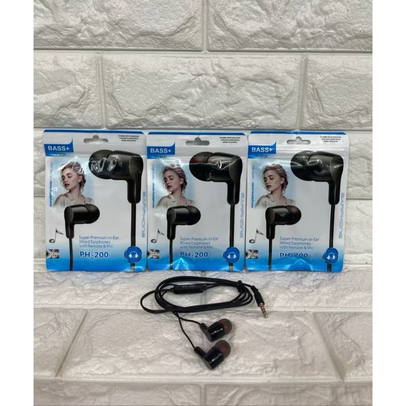 Handsfree Philips PH-200 + Mic Headset Stereo Erphone Sound Quality Extra Bass