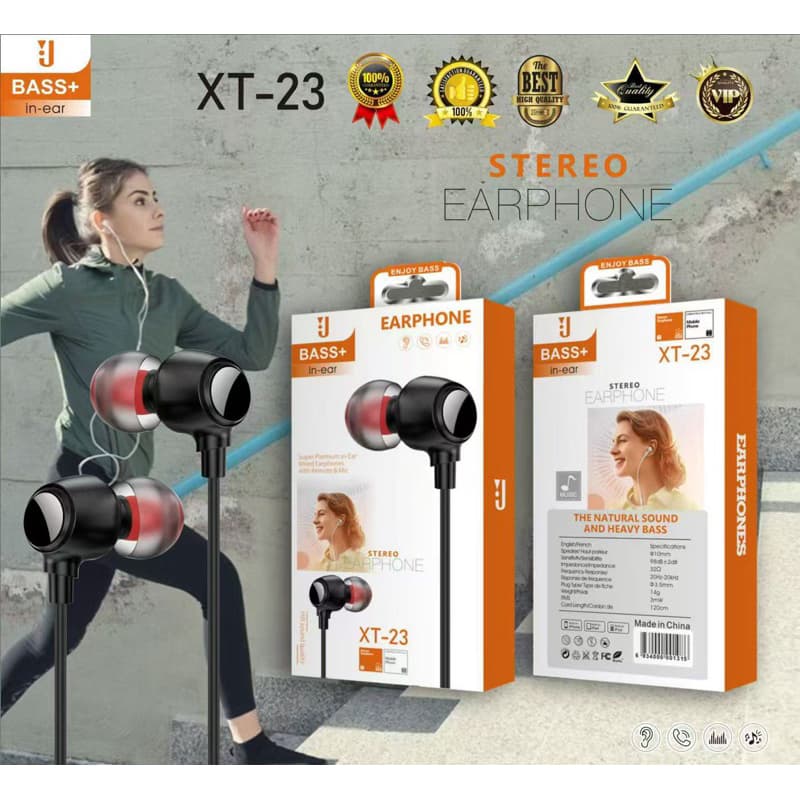 (GROSIRAN) Handsfree Headset J XT-23 + Mic Bass Stereo Earphone XT23