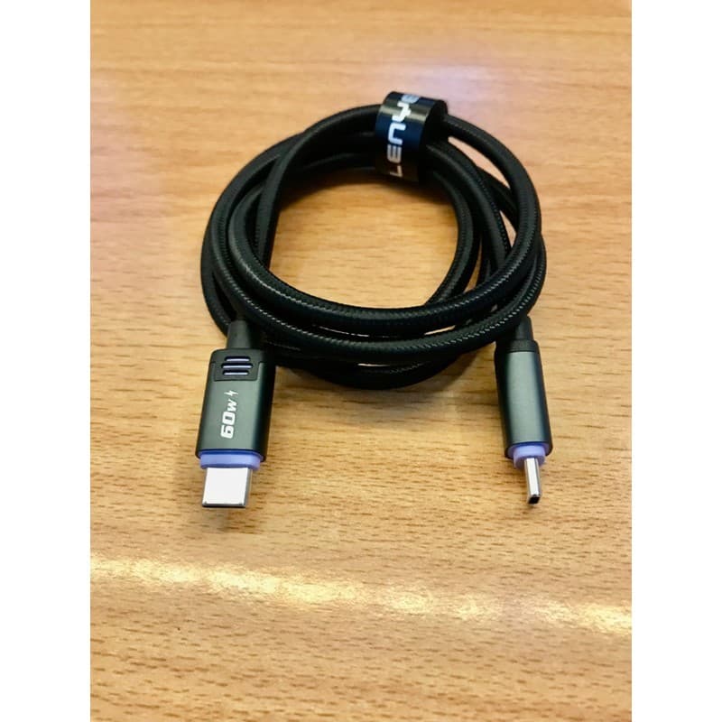 Kabel Data LENYES LC532 60W  Fast Charging Type C To Type C Data Cable Charger Braided Nylon 1 Meter