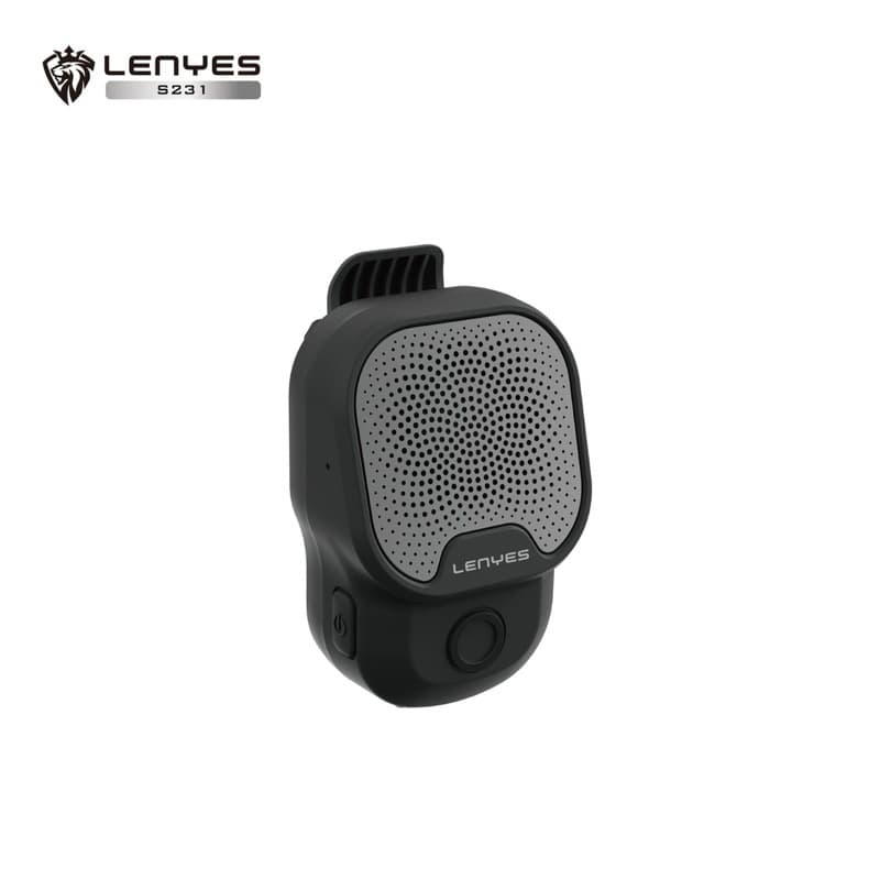 LENYES S231 Mini LoudSpeaker Clip On Microphone Wireless Bluetooth 5.3 Speaker Portable Waterproof IPX7