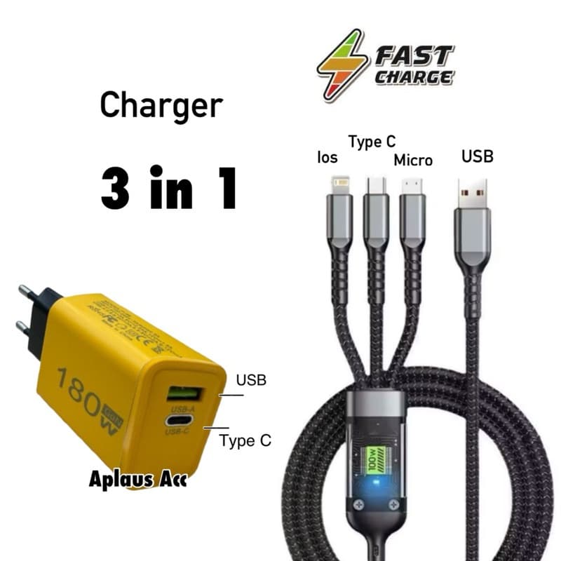 Charger Fast Charging 3 in 1 P46 Universal Android Type C Ios Lightning Casan Cepat
