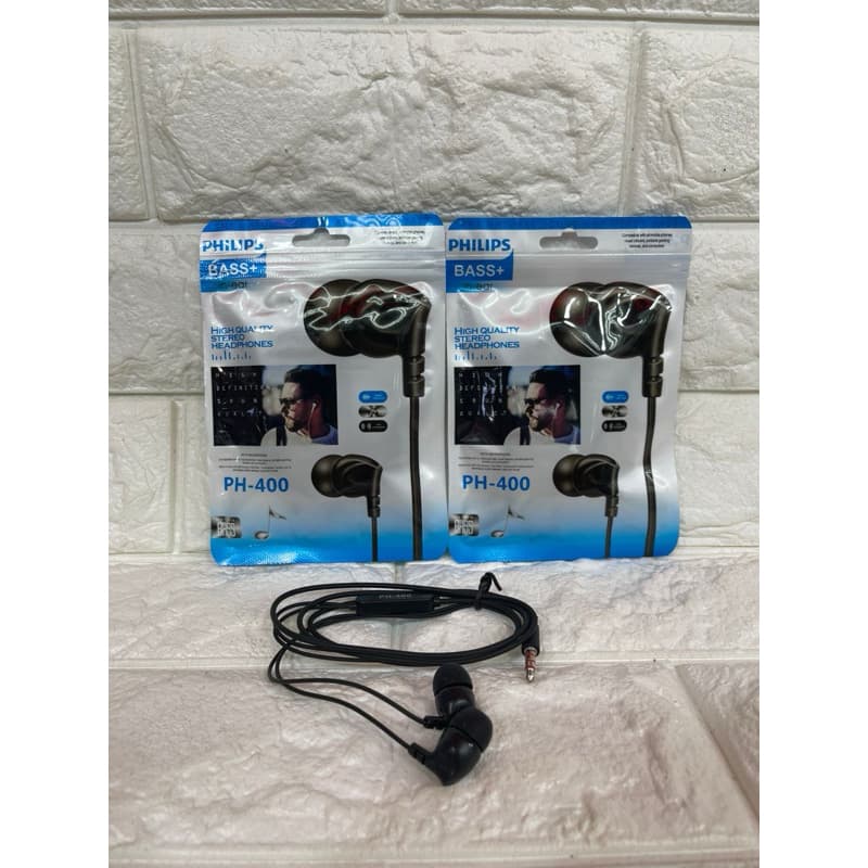 Handsfree Philips PH-400 + Mic Stereo Headset Earphone Sound Quality Extra Basss