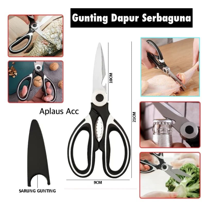 Gunting Dapur Serbaguna Gunting Tajam Pemotong Sayur Buah Daging Pembuka Tutup Botol