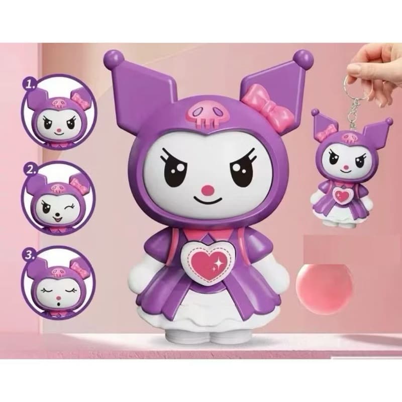 Gantungan Kunci Boneka Shinchan Kuromi Berubah Wajah Keychain Karakter Shinchan Lucu