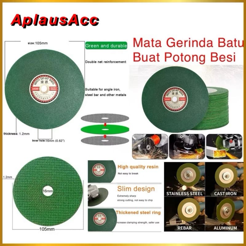 Mata Gerinda Batu Pemotong Besi Stainless Mata Gerinda Potong Besi Cutting Wheel 4"