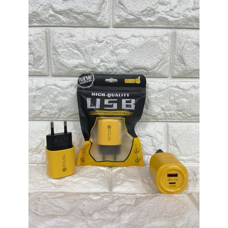 ( GROSIRAN ) Batok / Adaptor Charger P45 Fast Charging 20W PD + QC3.0 Dual Port USB & Type C | Untuk IOS, Android, Tablet | Smart Protection