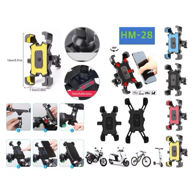 Holder Motor HM 28 Phone Holder Stang Motor Holder Kereta