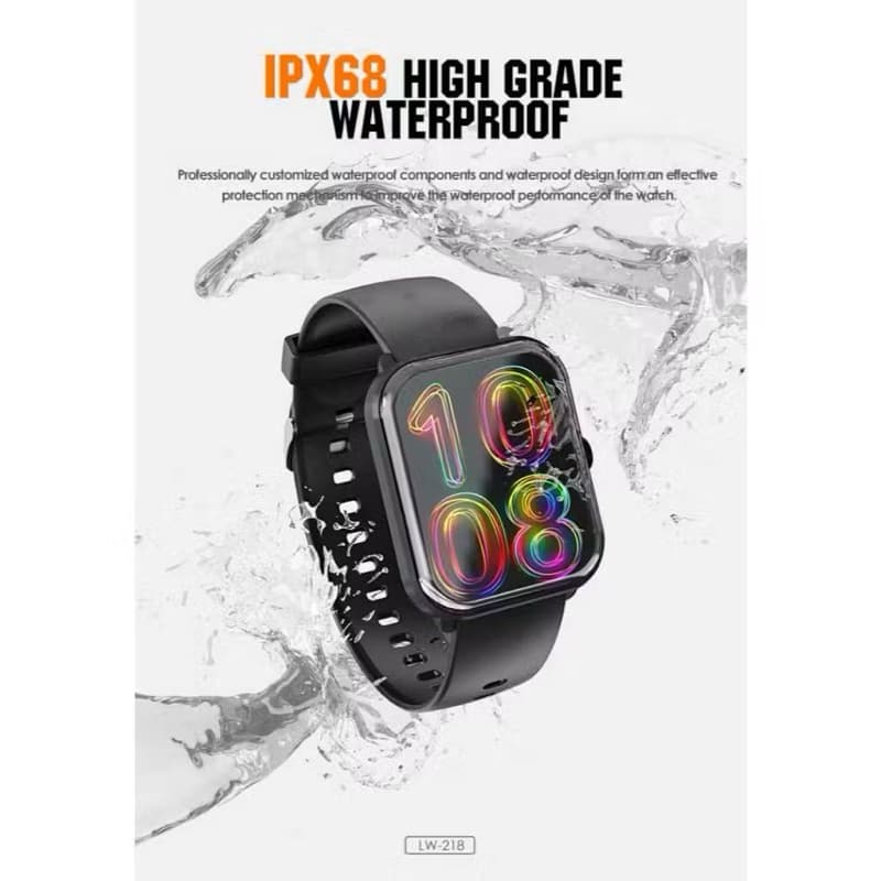 LENYES LW218 Smart Watch 2.01" TFT Display Waterproof IP68 100+ Sport Mode Smartwatch Heart Rate Blood Oxygen Monitoring Jam Tangan Pintar