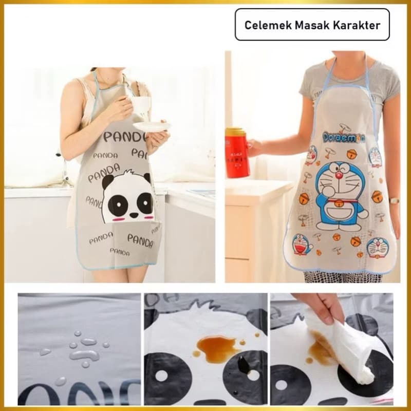 Celemek Masak Apron Karakter Celemek Dapur Anti Air Minyak Serbaguna