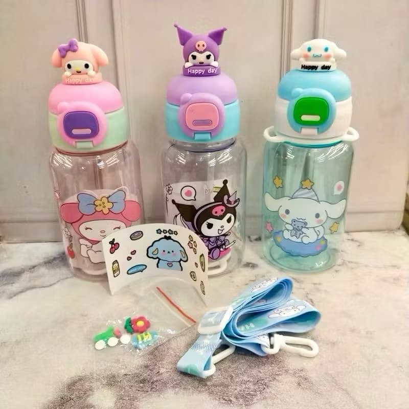 Botol Minum Anak Kuromi A-2368 Botol Minum 600ML Karakter Lucu Free Stiker BPA Free