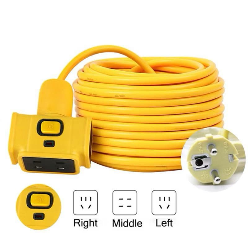 Soket Sambungan Kabel Extension Cord Extra-long Plug-in Strip 5M / 10M / 20M Electric Super Panjang Extra-long Plug-in Strip Electric Vehicle Charging Extension Cord Socket