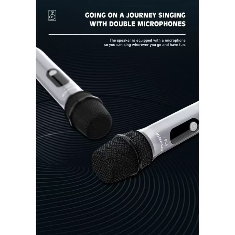 LENYES S857 150W KTV Wireless Speaker + Microphone Karaoke Bluetooth 5.3 Portable RGB Light DSP High Power TWS