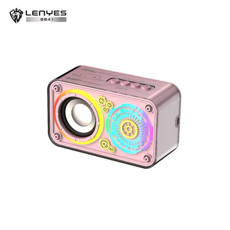 LENYES S841 10W Mini Transparan Wireless Speaker Bluetooth 5.3 Transparant RGB LED Light TWS Portable