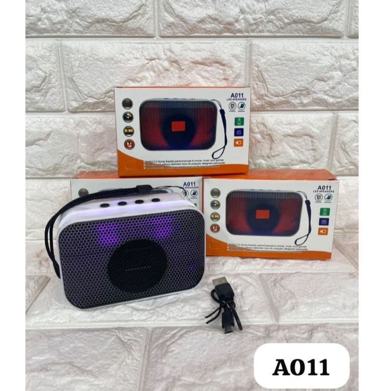 Speaker Bluetooth Wireless A011 LED Speker Murah Black Colour