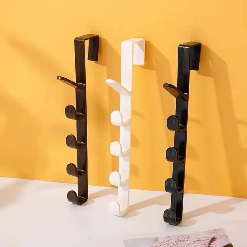Gantungan Baju Belakang Pintu 5 Kait Tanpa Paku Hanger Gantungan Baju Tas Topi 5 Hook Serbaguna