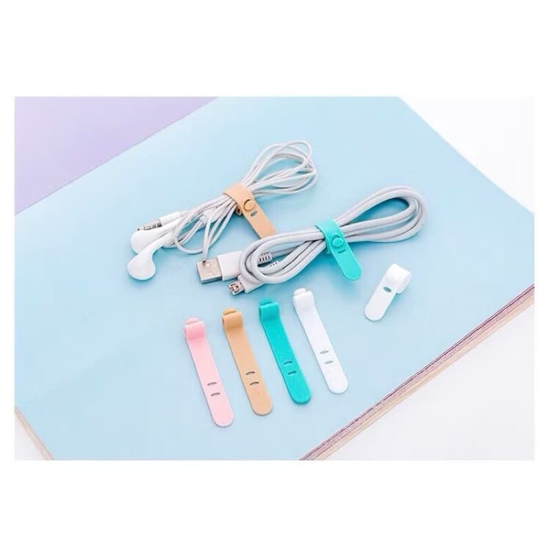 Pengikat Kabel Silicone Cord Cable Penggulung Kabel Charger Headset Clip Cable