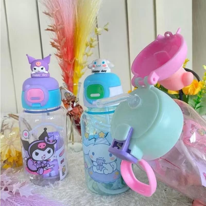 Botol Minum Anak Kuromi A-2368 Botol Minum 600ML Karakter Lucu Free Stiker BPA Free