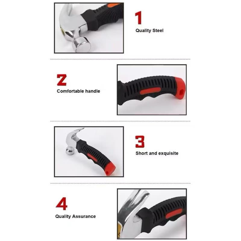 Palu Kambing Mini Gagang Fiber Pixel Tool Palu Perkakas Mini Claw Hammer