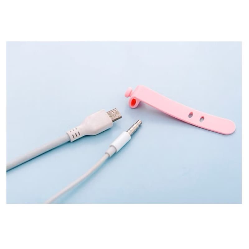 Pengikat Kabel Silicone Cord Cable Penggulung Kabel Charger Headset Clip Cable