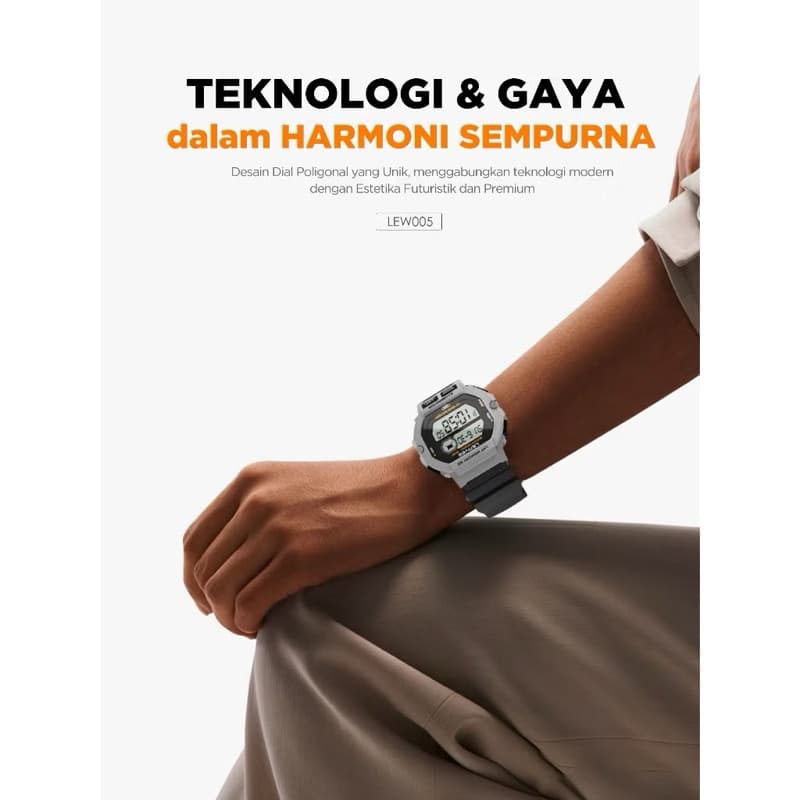 LENYES LEW005 Jam Tangan Pria Wanita Digital Tahan Air Sport Watch Resin 3ATM Waterproof