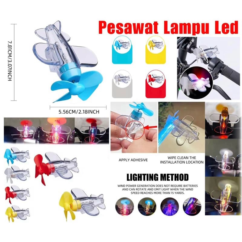 Pesawat Lampu LED Ornamen Mobil Lampu  Pesawat Energi Angin Lampu Pesawat Kecil  Dekorasi Motor Mobil