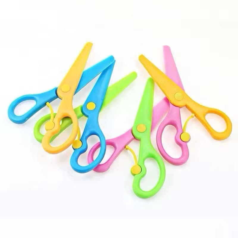 Gunting Kertas Anak Warna Warni Gunting Kertas Pengaman Plastik Safety Scissors Serbaguna