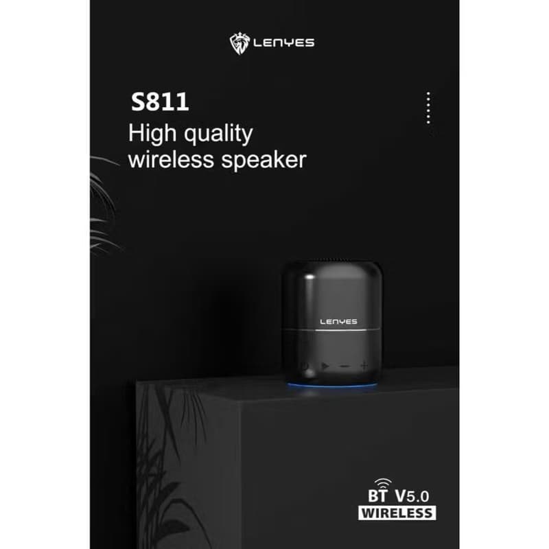 LENYES S811 12W Mini Wireless Speaker Bluetooth 5.0 Portable Waterproof IPX5 Lampu LED TWS