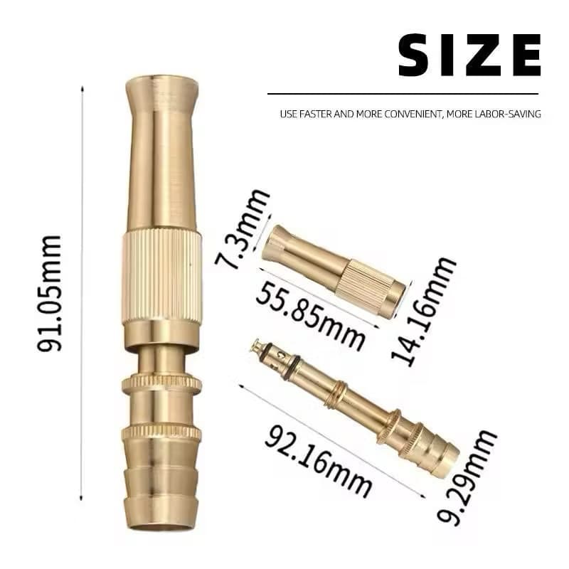 Kepala Semprotan Air Lurus Kuningan Konektor Selang Semprotan Hose Nozzle Kuningan