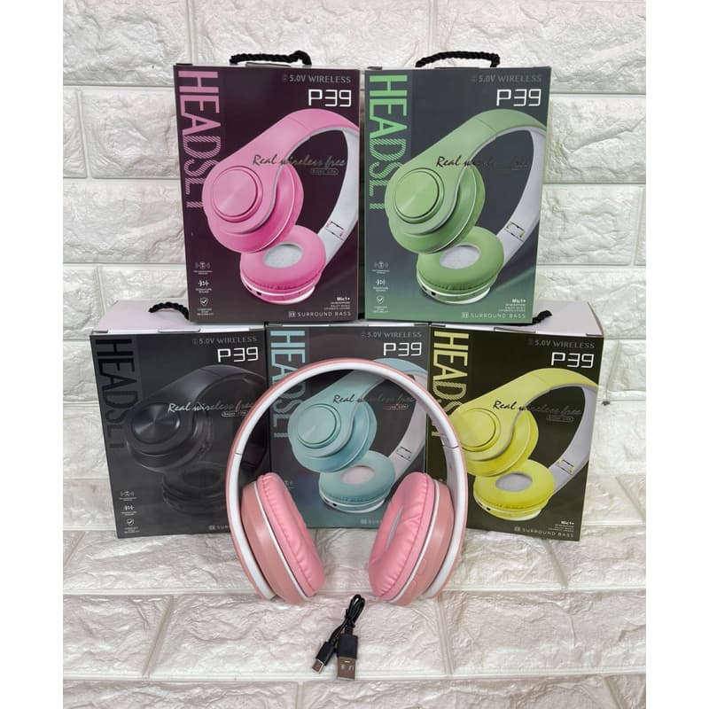 Headset Bando Bluetooth P39 Wireless Surround Bass