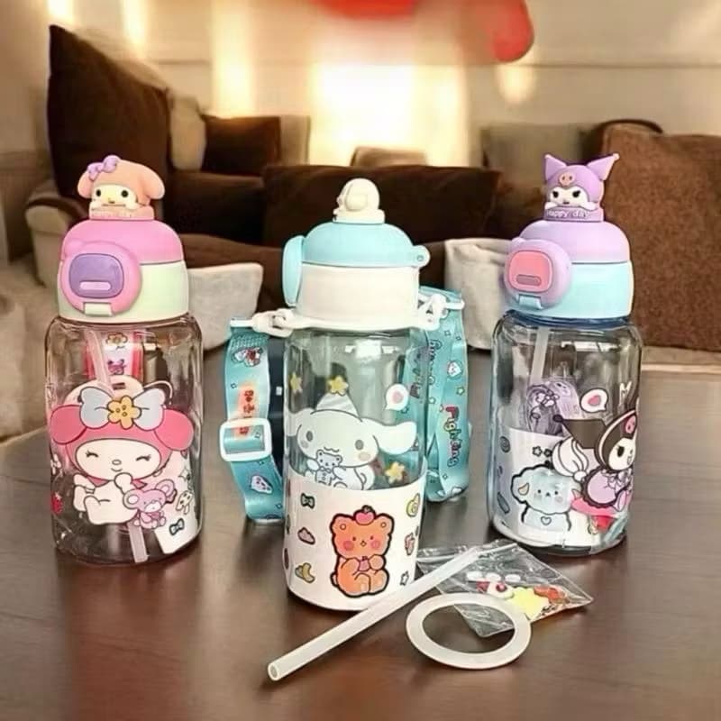 Botol Minum Anak Kuromi A-2368 Botol Minum 600ML Karakter Lucu Free Stiker BPA Free