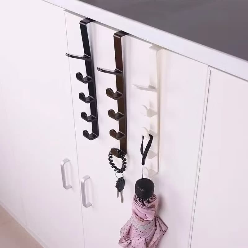 Gantungan Baju Belakang Pintu 5 Kait Tanpa Paku Hanger Gantungan Baju Tas Topi 5 Hook Serbaguna