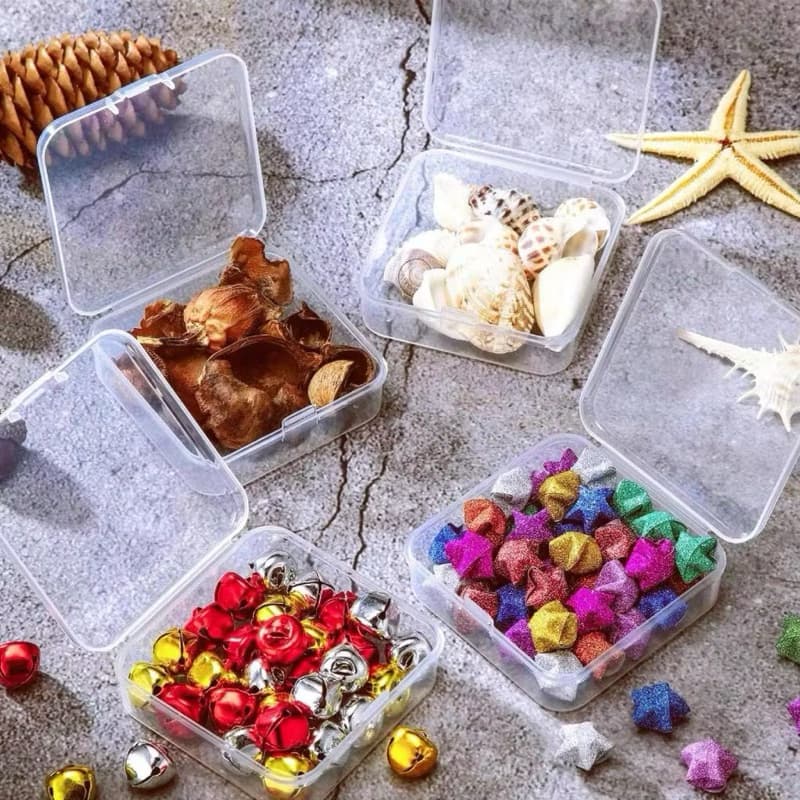 Kotak Bening Mini Persegi Kotak Bening Ukuran 5x5x2 Kotak Wadah Plastik Obat Perhiasan