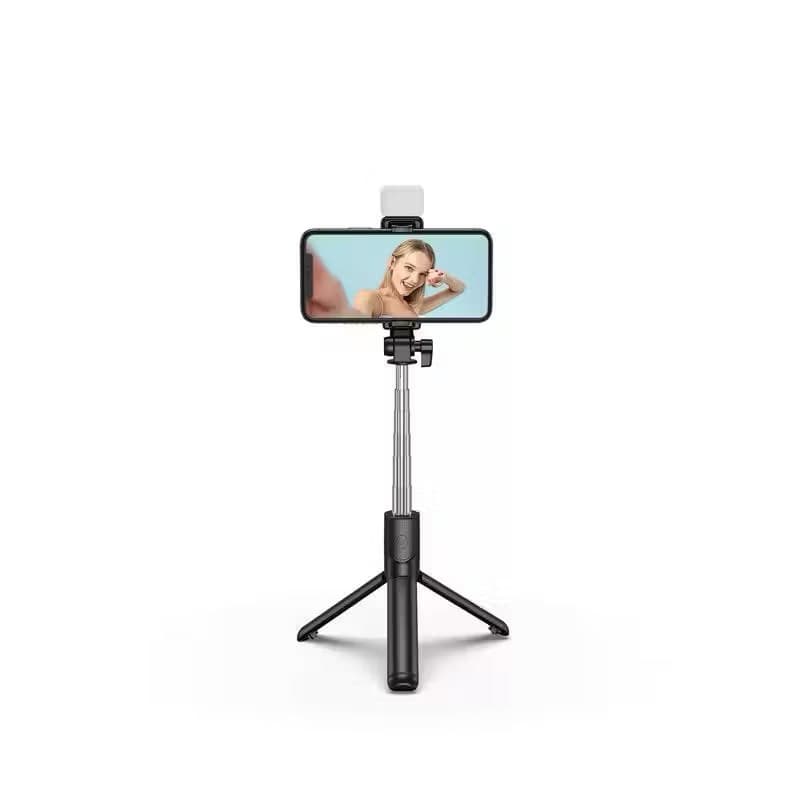 Tongsis Tripod Lampu H1S 1 Meter Tongsis Selfie Remote Shutter Bluetooth Stick Tripod 1M
