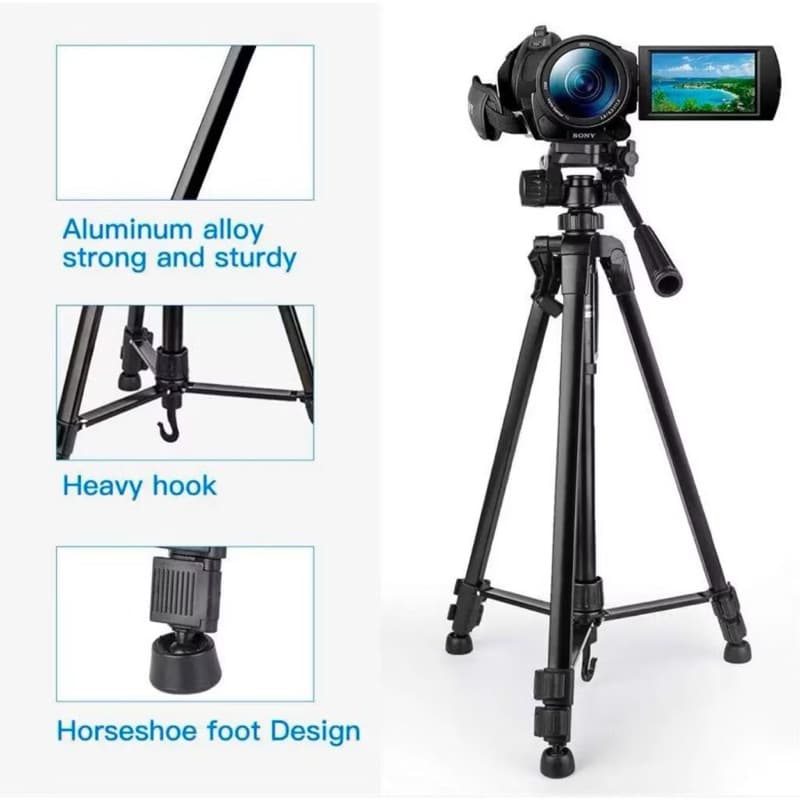 Tripod Camera Photography 3366 Colour Tripod Handphone + Holder U Stabilizer Serbaguna