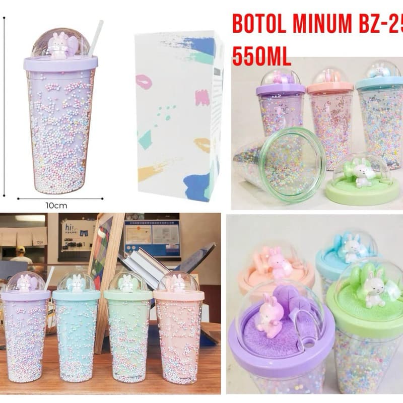 Botol Minum Tumbler Rabbit BZ-258 Botol Minum Tumbler 550ML Karakter Lucu BPA Free