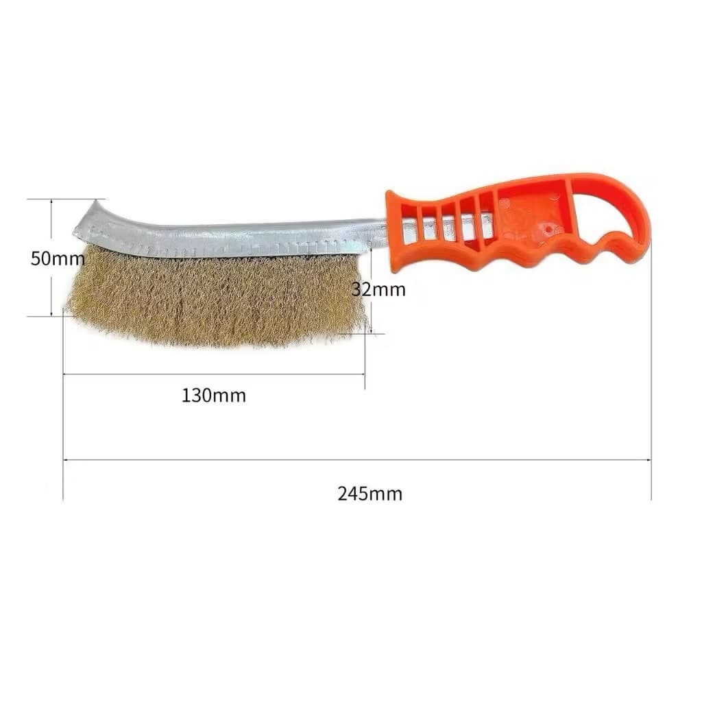 Sikat Baja Kawat Lengkungan Kuningan Anti Karat Steel Wire Hand Brush Serbaguna