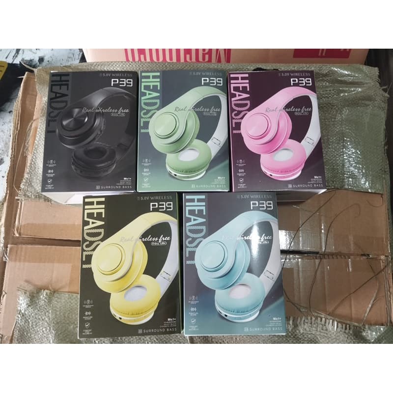 Headset Bando Bluetooth P39 Wireless Surround Bass