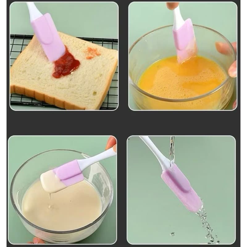 Spatula Kue Silikon Tahan Panas Anti Lengket Spatula Silicone Pengaduk Adonan Kue Food Grade Elastis