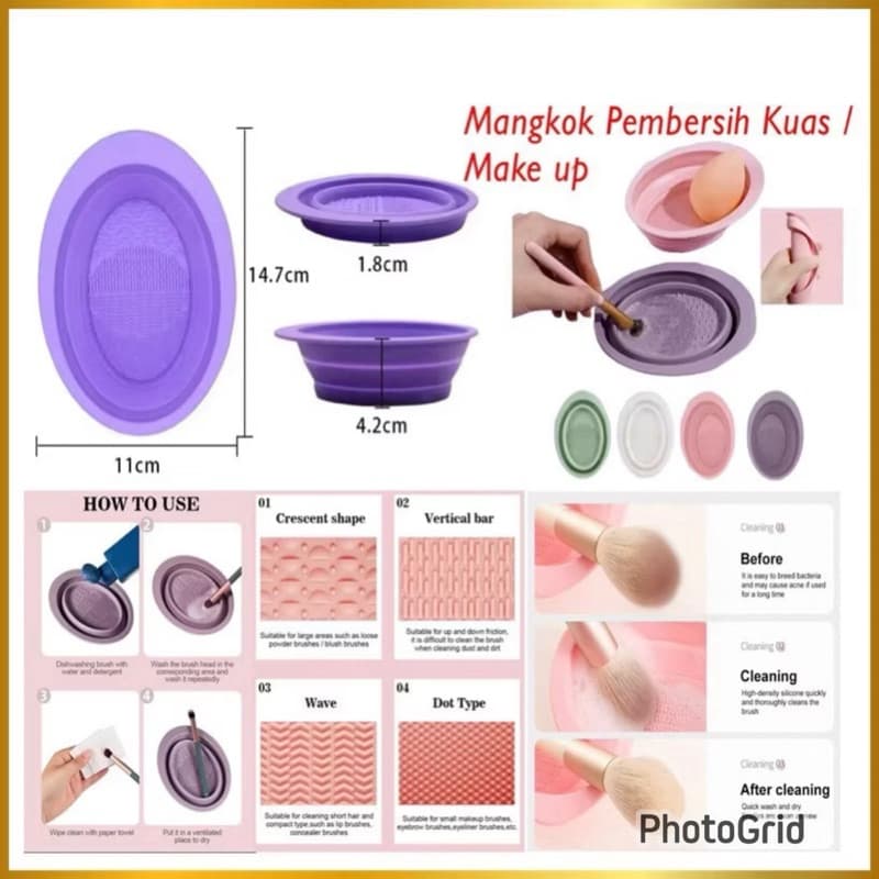Pembersih Brush Make Up Tempat Pembersih Kuas Make Up Cleaner Cleaning Bowl Brush Tool