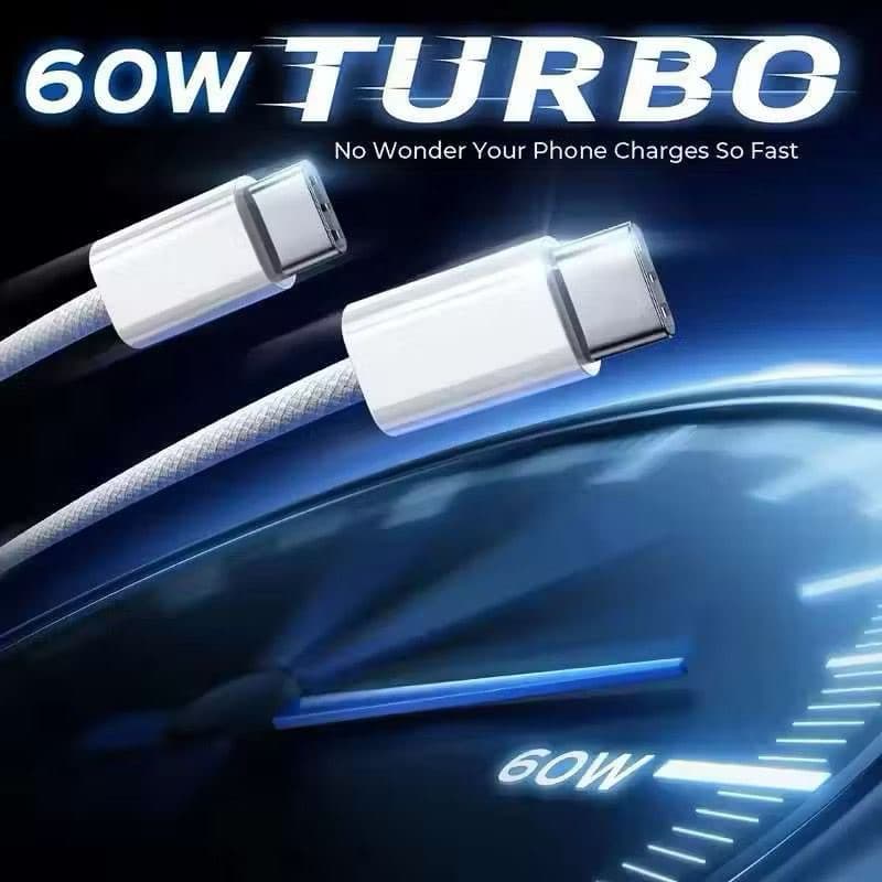 Kabel Original PD 60W Fast Charger 6A C to Type C Cable For Apple iPhone 15 16 Pro MAX Charging